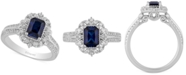 Enchanted Disney Fine Jewelry Enchanted Disney Sapphire (1 ct. t.w.) & Diamond (3/8 ct. t.w.) Cinderella Ring in 14k White Gold